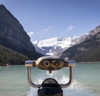 Binoculars at Lake Louise