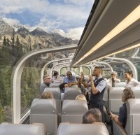 Onboard Host speaks about the scenery from GoldLeaf dome.