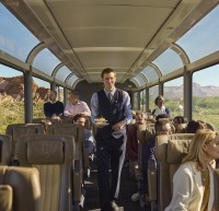 SilverLeaf coach on Rockies to the Red Rocks train route