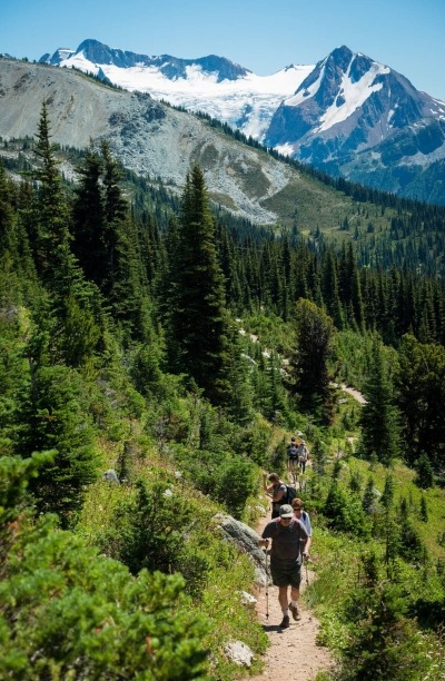 Hiker in the mountains near Whistler