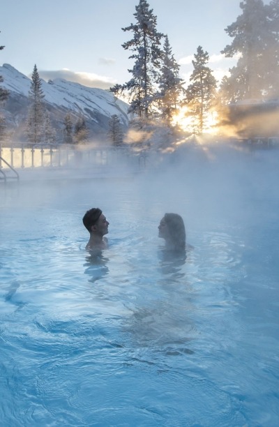 Banff Hot Springs at sunset