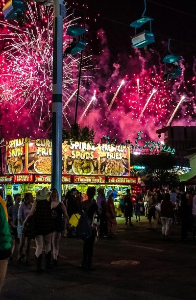 Fireworks at the Calgary Stampede.