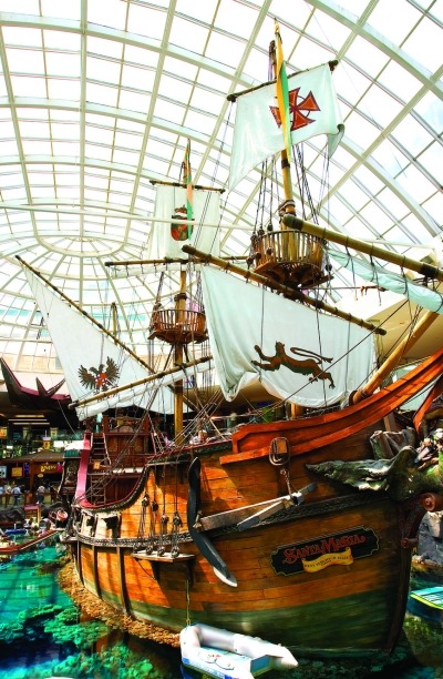 Photo of ship inside West Edmonton mall.