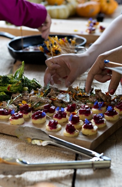 Up close image of food.